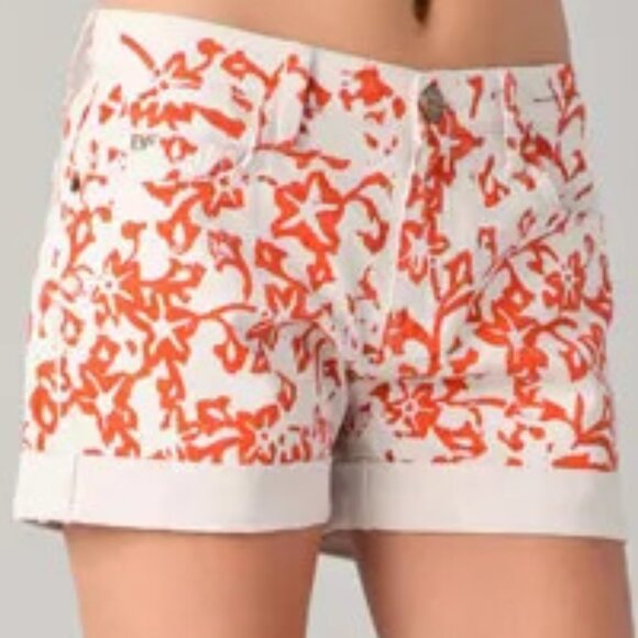 DVF Current Elliott Women's Coral Cotton Stretch Denim Shorts